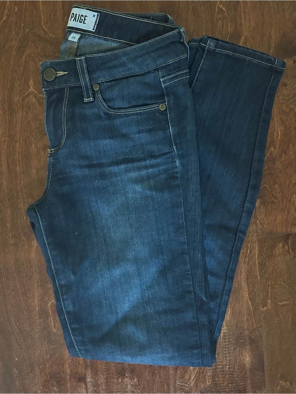 PAIGE Women's Straight Leg Jeans in Dark Indigo Wash